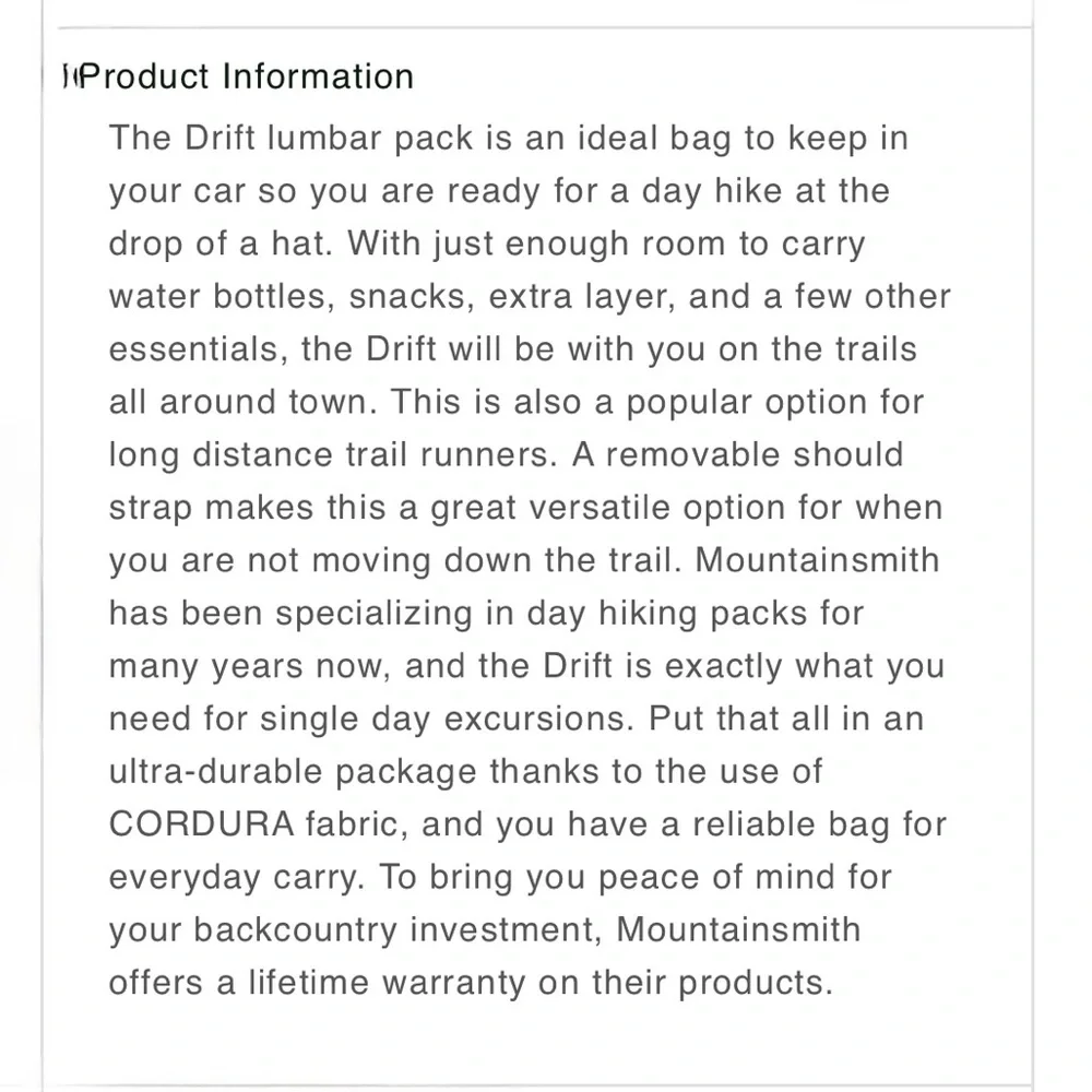 Mountainsmith Drift Teal Lumbar/Waist Pack - Picture 3 of 12
